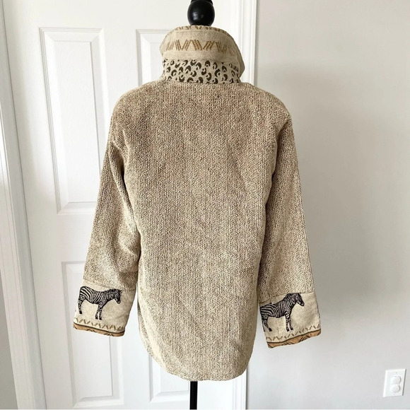 Vintage  Villa Factory Western Zebra Print Woven Tapestry Jacket - Picture 4 of 16
